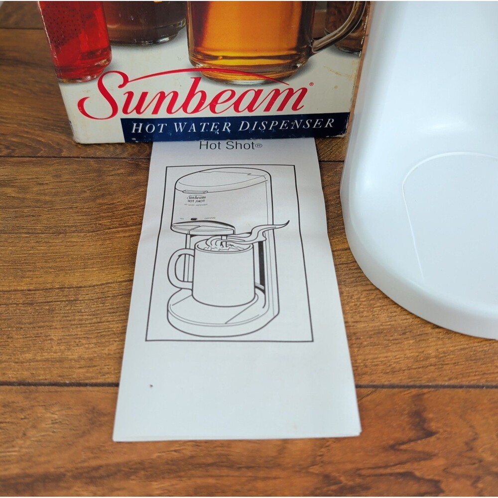 Vintage Sunbeam Hot Shot Hot Water Dispenser 3211 White Tested Works Great w/Box - Picture 3 of 16
